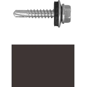 Šroub Šroub farmářský 4,8x35 samovrtný s podložkou EPDM, RAL8019 šedohnědá