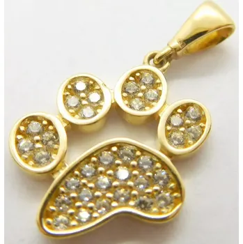 Přívěsek Klenoty Budín Dámský zlatý přívěsek se zirkony TLAPKA se zirkony 585/1,32gr HK3211 (Klenoty Budín Dámský zlatý přívěsek se zirkony TLAPKA se zirkony 585/1,32gr HK3211)