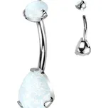 Šperky4U Piercing do pupíku - TITAN, opál - TIT1187-OP17