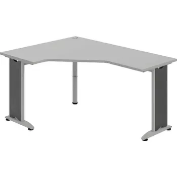 Kancelářský vozík HOBIS kancelářský stůl pracovní tvarový, ergo pravý - FEV 60 P, šedá + doprava zdarma