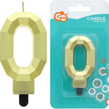 GoDan Dortová svíčka číslice Zlatý diamant číslo: 0