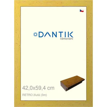 Rám na obraz DANTIK rámeček 42x59,4 | RETRO žlutá (Plexi Čiré) (Vyrobeno s láskou u nás v DANTIKU)