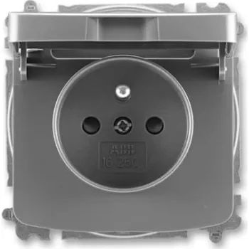 vypínač ABB Tango zásuvka s víčkem kouřová šedá 6619A-A06397 S2 s clonkami (2CHA196397A4507)