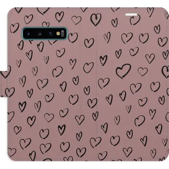 Pouzdro na mobilní telefon Flipové pouzdro iSaprio - Heart Dark 02 - Samsung Galaxy S10