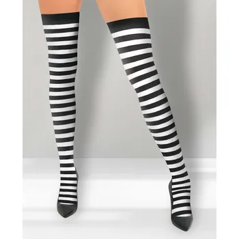 Karnevalový kostým Punčochy - pruhované, černo-bílé