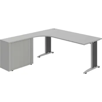 Kancelářský vozík HOBIS kancelářský stůl pracovní, sestava pravá - FE 1800 HR P, šedá + doprava zdarma
