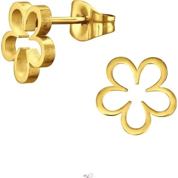 Náušnice Prosperk Náušnice z oceli - zlatý květ S0660