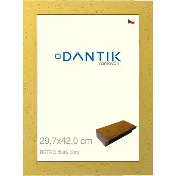 Rám na obraz DANTIK rámeček 29,7x42 | RETRO žlutá (Plexi Čiré) (Vyrobeno s láskou u nás v DANTIKU)