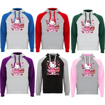 Chlapecká mikina Mikina Hello Kitty Strawberries Barva: Melírová / lahvově zelená, Velikost: 98/104 - 3/4roky