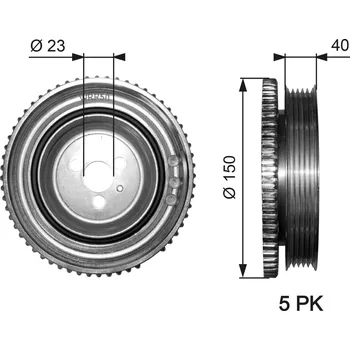 Řemenice, klikový hřídel GATES 7845-10057