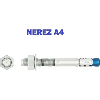 Hmoždinka RAWLPLUG R-HPTII-A4 12x125/30 NEREZ Svorníková ocelová průvlaková kotva (50ks)