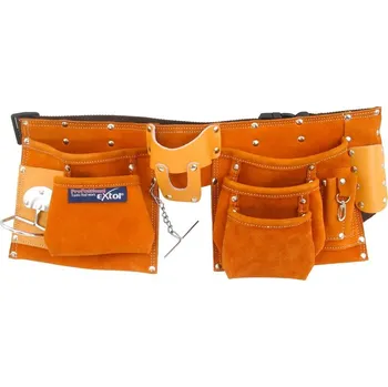 Extol pás na nářadí s kapsářem kožený, 9 kapes