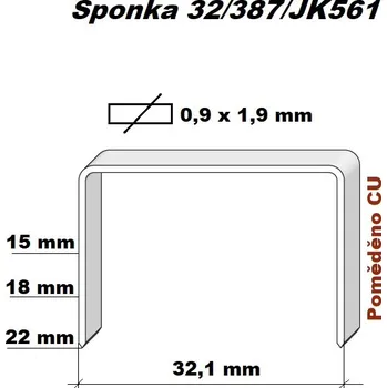 Sponkovačka Spona 32/387/18 mm Josef Kihlberg 561, BeA32 (2000ks)