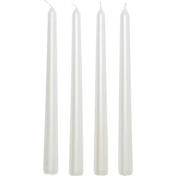 Svíčka Atmosphera Sada saténových svíček, 4 kusy, 25 cm, bílé