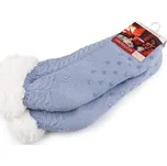 Dámské ponožky zimní s protiskluzem, krátké - 40 (vel. 35-38) modrá světlá