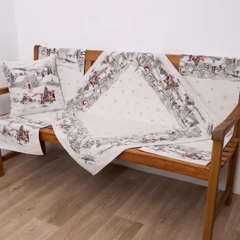 ubrus Tegatex Gobelínový ubrus - děti hrající si ve sněhu červená 40*100 cm