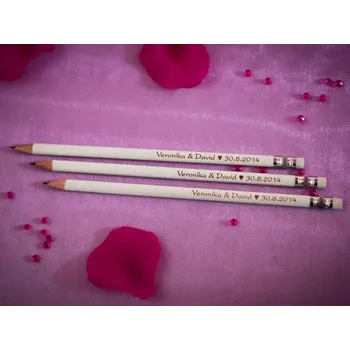 Party dekorace Svatební tužky se jmény - s gumou Kolik potřebujete kusů?: Potřebuji 160 a více ks