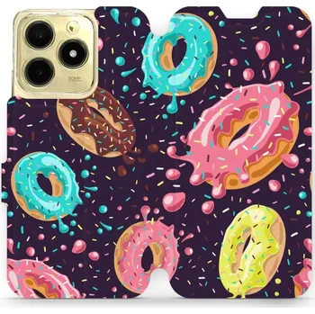 Pouzdro na mobilní telefon Flipové pouzdro Mobiwear - Realme C61 - VP19S Donutky (Knížkové flip pouzdro, obal, kryt na mobil Realme C61 - VP19S Donutky, materiál Umělá kůže + TPU - ochrana 360°, stojánek, silikonová vanička, magnetické zavírání)