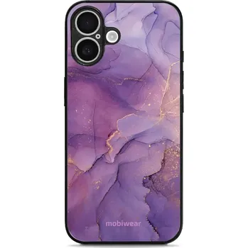 Pouzdro na mobilní telefon Lesklý kryt Mobiwear Glossy - Apple iPhone 16 Plus - G050G - Fialový mramor (Prémiové lesklé pouzdro, obal, kryt Mobiwear Glossy na mobil Apple iPhone 16 Plus - G050G - Fialový mramor, materiál Plast + TPU silikon - krytí po všech stranách, neošoupatelný)