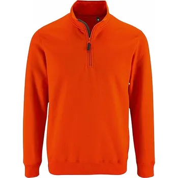 Pánská mikina Sol's Lehčí pánská mikina Stan s vysokým límcem na zip Barva: Oranžová, Velikost: L L02088