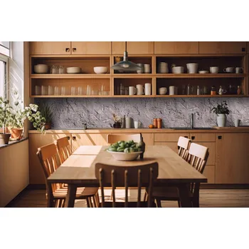 Tapeta DIMEX | Fototapeta do kuchyně Rustikální tmavá štuka KI-420-153| 420 x 60 cm | hnědá, šedá + Samolepicí fototapeta za kuchyňskou linku DIMEX Rustikální tmavá štuka v šíři 420 cm