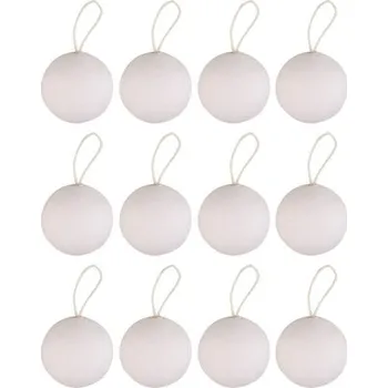 Vánoční dekorace Baňka koule z buničiny na zavěšení 5 cm,12ks v sáčku