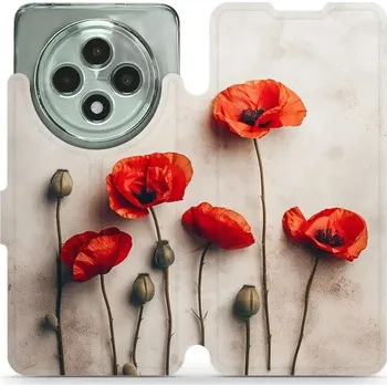 Pouzdro na mobilní telefon Flipové pouzdro Mobiwear - Oppo Reno12 FS 5G - VP42S Vlčí máky (Knížkové flip pouzdro, obal, kryt na mobil Oppo Reno12 FS 5G - VP42S Vlčí máky, materiál Umělá kůže + TPU - ochrana 360°, stojánek, silikonová vanička, magnetické zavírání)