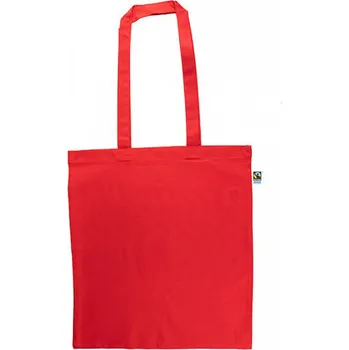 Nákupní taška Printwear Lehká bavlněná Fairtrade taška s dlouhými uchy Barva: červená, Velikost: 38 x 42 cm XT600N
