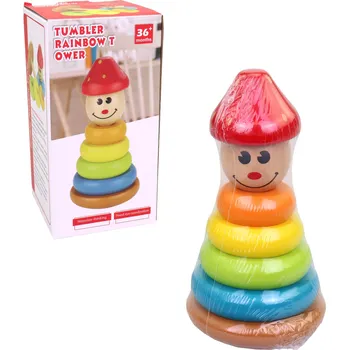 Dřevěná hračka DŘEVĚNÁ VĚŽ - kroužky