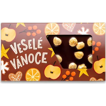 Čokoláda Choklid Veselé Vánoce | 55% čokoláda s lískovými ořechy
