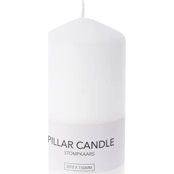 Svíčka Home Styling Collection Svíčka z parafínu, Ø 7 x 15 cm, bílá