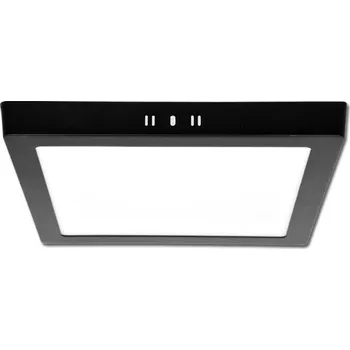 LED RF57-P 18W CCT SWITCH - povrchové čtvercové LED svítidlo 220x220mm, s nastavitelnou barvou svitu bílé 3000-6000K, napájecí zdroj, 1550lm Barva: Černá