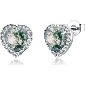 Náušnice Olivie MECHOVÝ ACHÁT 8539 Zelená