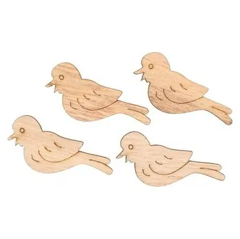 Velikonoční dekorace Ptáček dřevěný 3,5 cm s lepíkem 24 ks