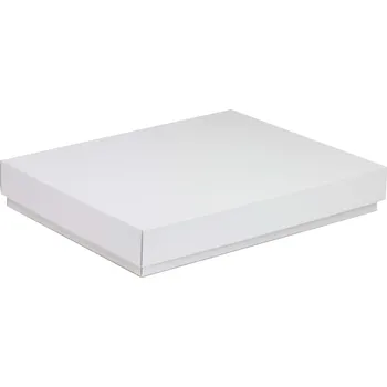 Dárková krabice s víkem 350x250x50/40 mm, bílá