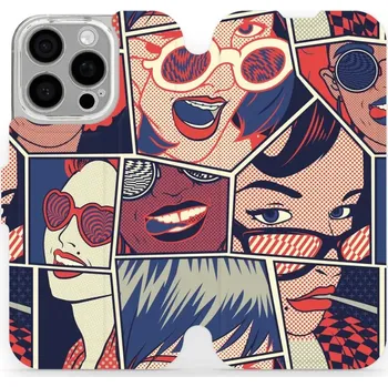 Pouzdro na mobilní telefon Flipové pouzdro Mobiwear - Apple iPhone 16 Pro - VP18P Komiks (Knížkové flip pouzdro, obal, kryt na mobil Apple iPhone 16 Pro - VP18P Komiks, materiál Umělá kůže + TPU - ochrana 360°, stojánek, silikonová vanička, magnetické zavírání)