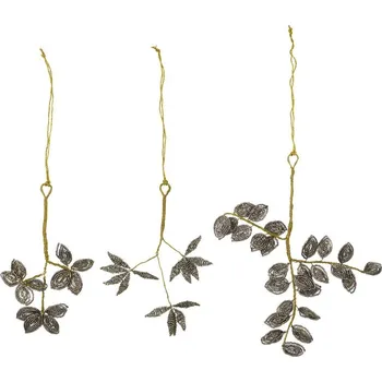 Vánoční dekorace House Doctor, Dekorace vánoční Pearl šedě-zlaté 3 ks - Formadore