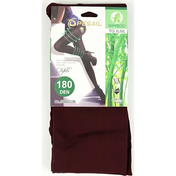 Dámské punčochy PESAIL Dámské bambusové punčochové kalhoty barevné Velikost: XL - XXL, Barva: vínová