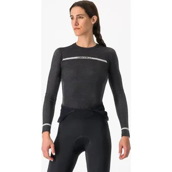 cyklistický dres CASTELLI Cyklistické triko s dlouhým rukávem - MERINO SEAMLESS W - černá