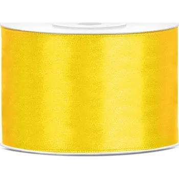 Stuha Vázací jednolící atlasová stuha 50mm x 25m - žlutá 1ks