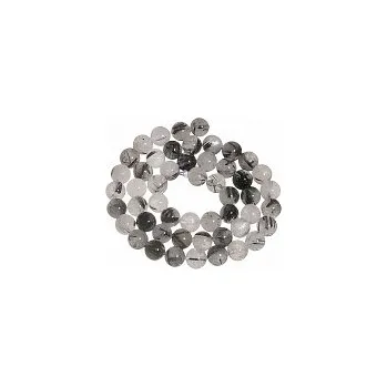 Dětské navlékací korálky Křišťál s turmalínem, 8 mm (48 ks)