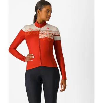 cyklistický dres CASTELLI Cyklistický dres s dlouhým rukávem zimní - UNLIMITED THERMAL 2 W - červená