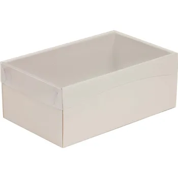 Dárková krabička Dárková krabička s průhledným víkem 250x150x100/35 mm, šedá