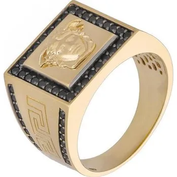 Prsten Zlaton Prsten žluté zlato s černými kameny vel.67 10.8g 000432312221