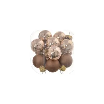 Vánoce Ozdoba sklo koule zlatá 12 ks pr. 2 cm