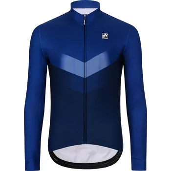 cyklistický dres HOLOKOLO Cyklistický dres s dlouhým rukávem zimní - ARROW WINTER - modrá S