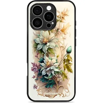 Pouzdro na mobilní telefon Lesklý kryt Mobiwear Glossy - Apple iPhone 16 Pro - G014G Krémové květy (Prémiové lesklé pouzdro, obal, kryt Mobiwear Glossy na mobil Apple iPhone 16 Pro - G014G Krémové květy, materiál Plast + TPU silikon - krytí po všech stranách, neošoupatelný potisk,)