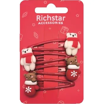 Sponky do vlasů vánoční, 4 ks