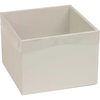 Dárková krabička Dárková krabička s průhledným víkem 200x200x150/35 mm, šedá