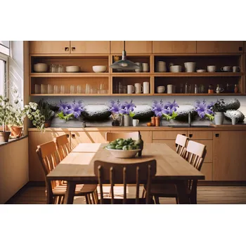 Fototapeta DIMEX | Fototapeta do kuchyně Lávové kameny KI-420-173| 420 x 60 cm | fialová, béžová, černá + Samolepicí fototapeta za kuchyňskou linku DIMEX Lávové kameny v šíři 420 cm